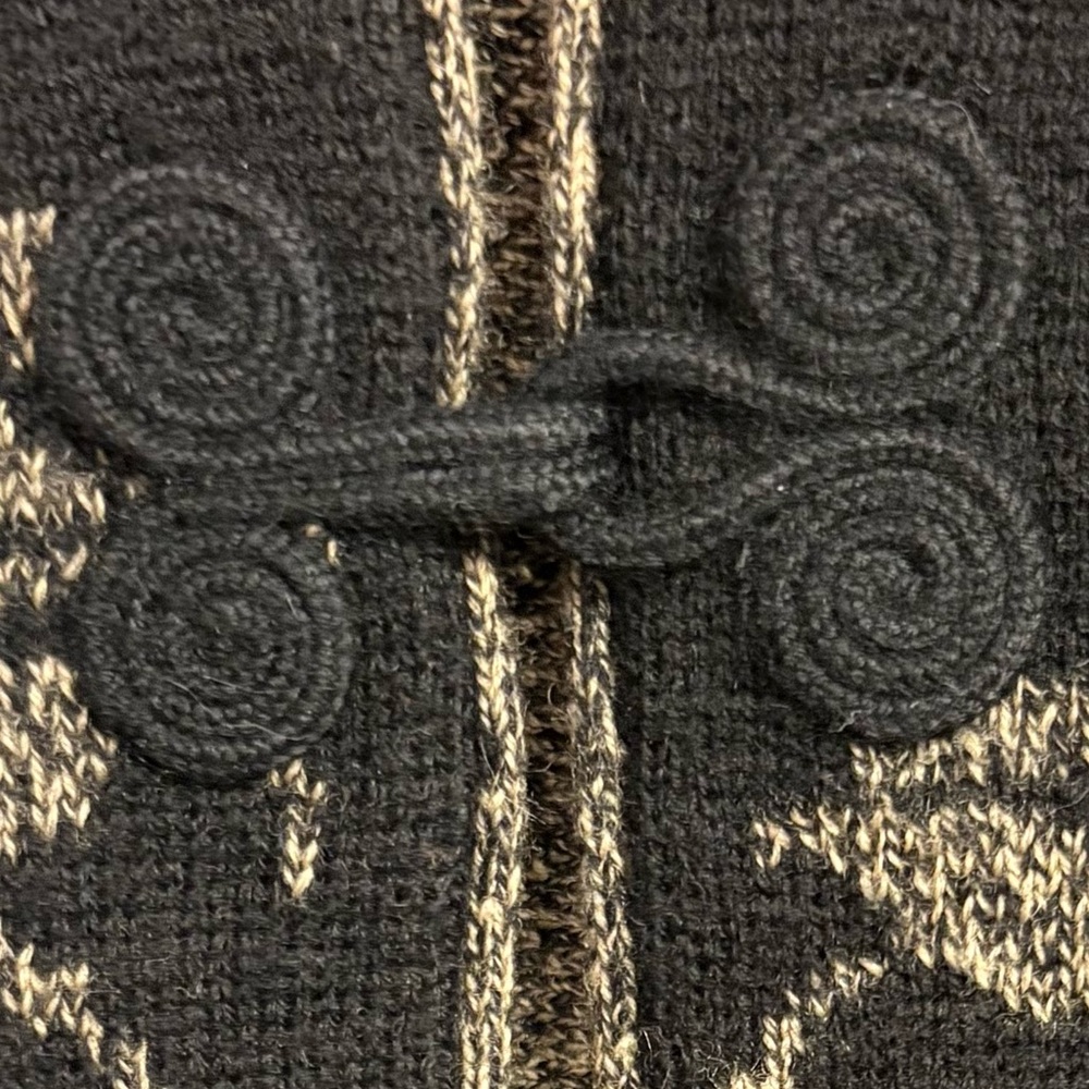 Talbots wool Cardigan Black & Golden Tan - Picture 12 of 13